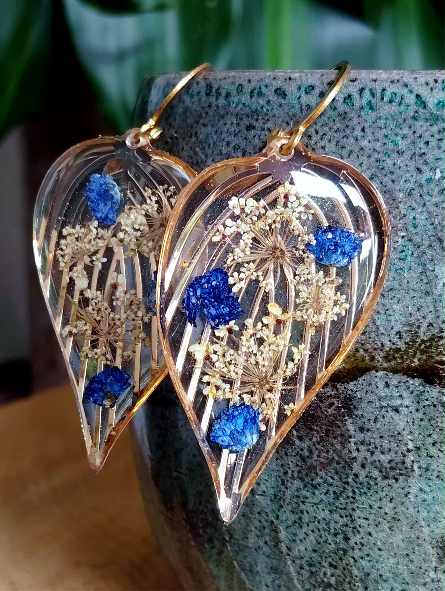 Boucles d'oreille Fleur de carotte Gypsophiles