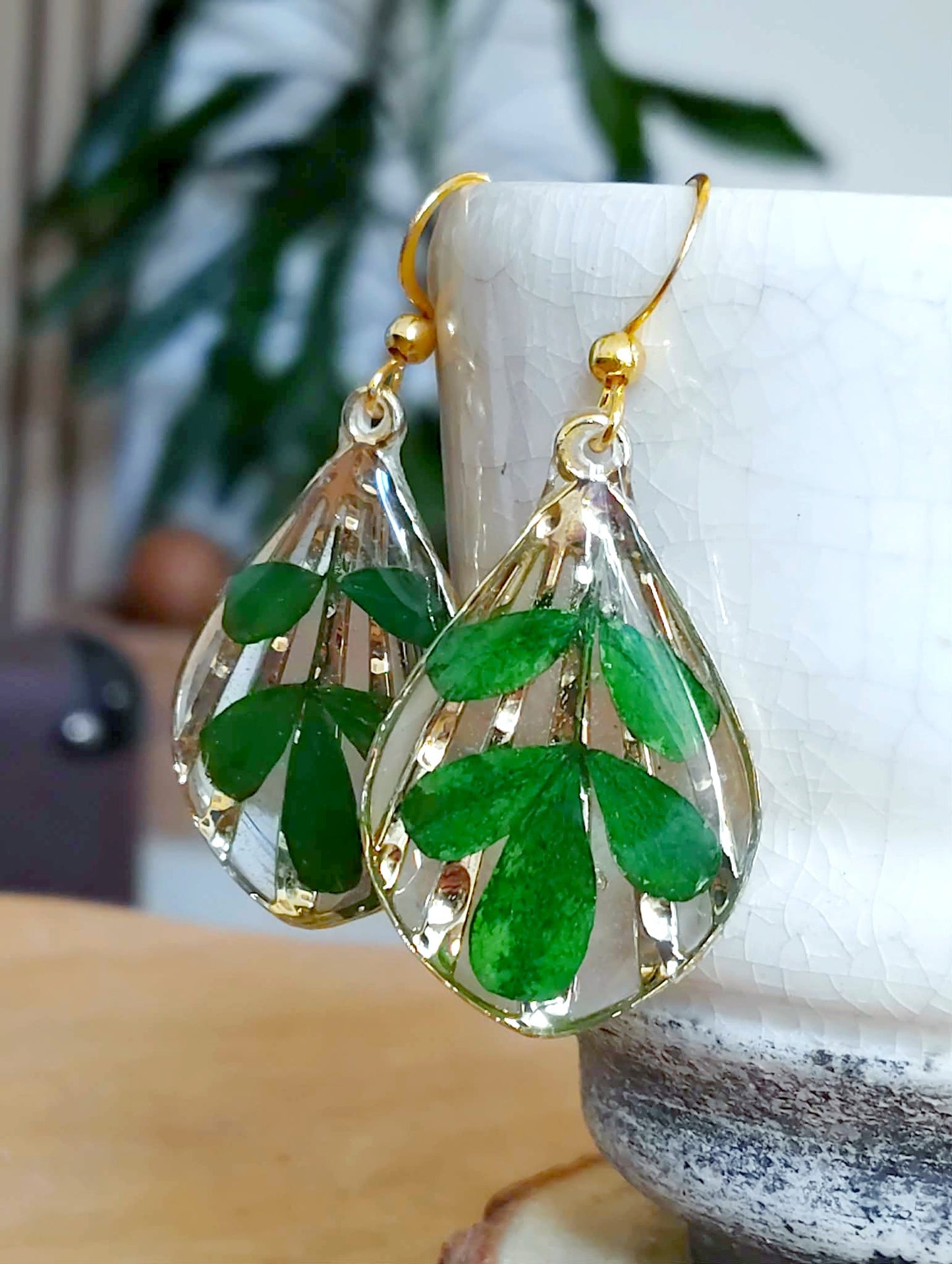 Boucles d'oreille Feuille indigotier
