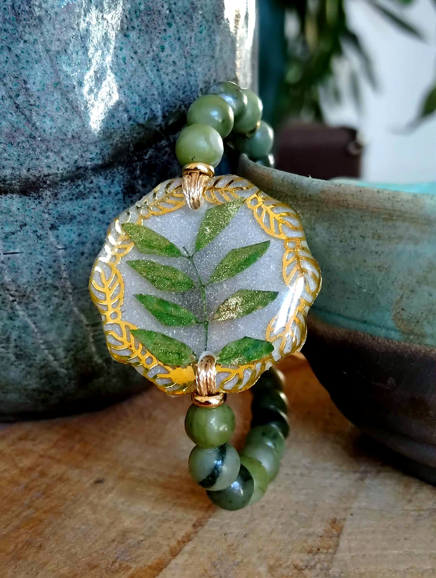 Bracelet Feuille d'indigotier, Jade