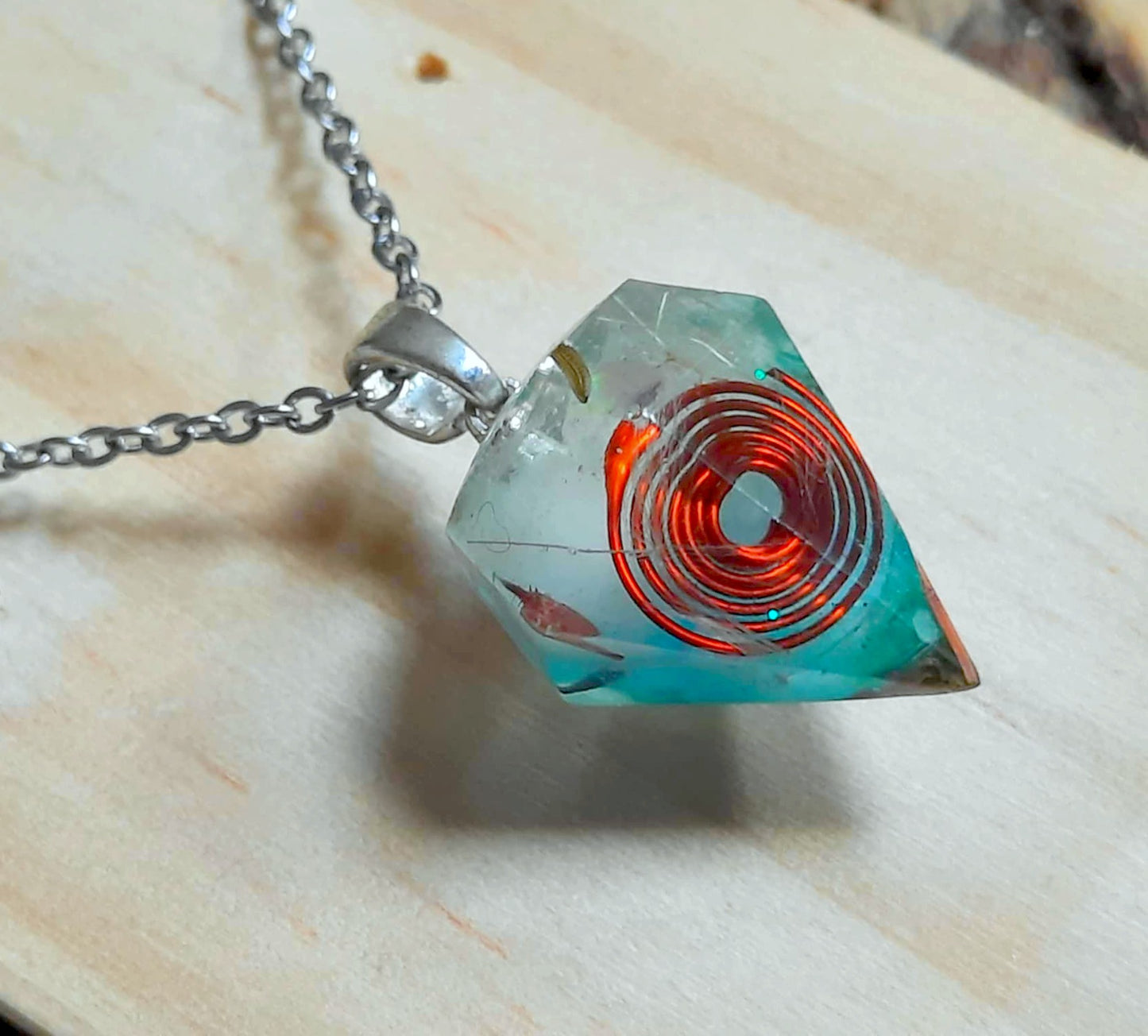 Collier pendentif Orgonite, Graines pissenlit