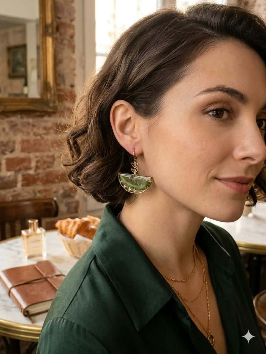 Boucles d'oreille Fougère
