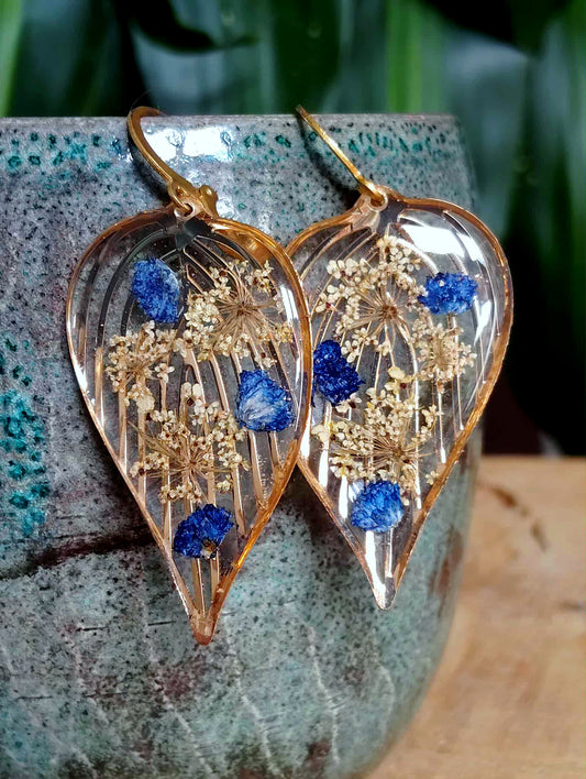 Boucles d'oreille Fleur de carotte Gypsophiles