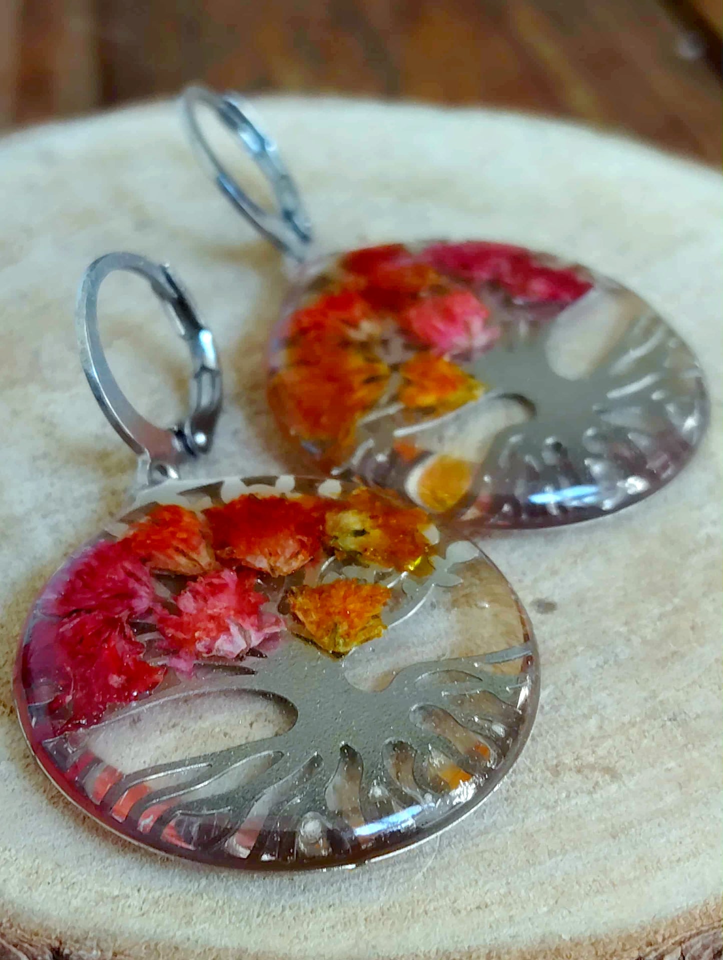 Boucles d'oreille Fleur de carotte Gypsophiles