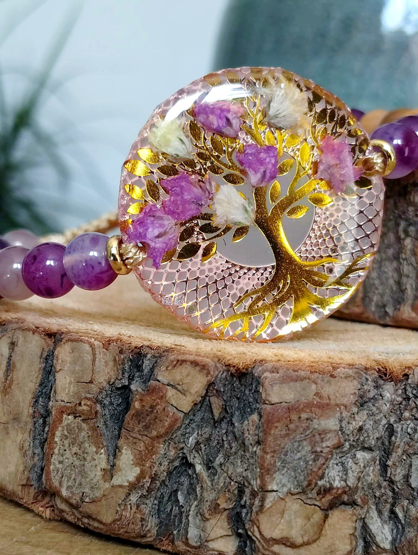 Bracelet Gypsophile Fleur de carotte Agate