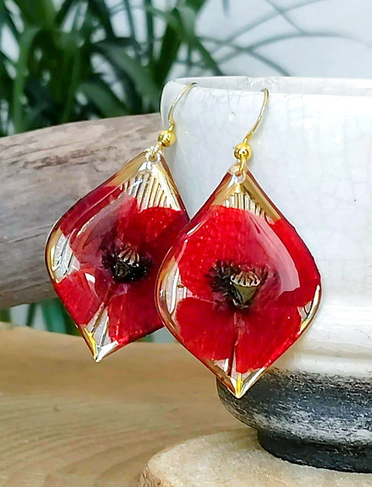 Boucles d'oreille Coquelicot