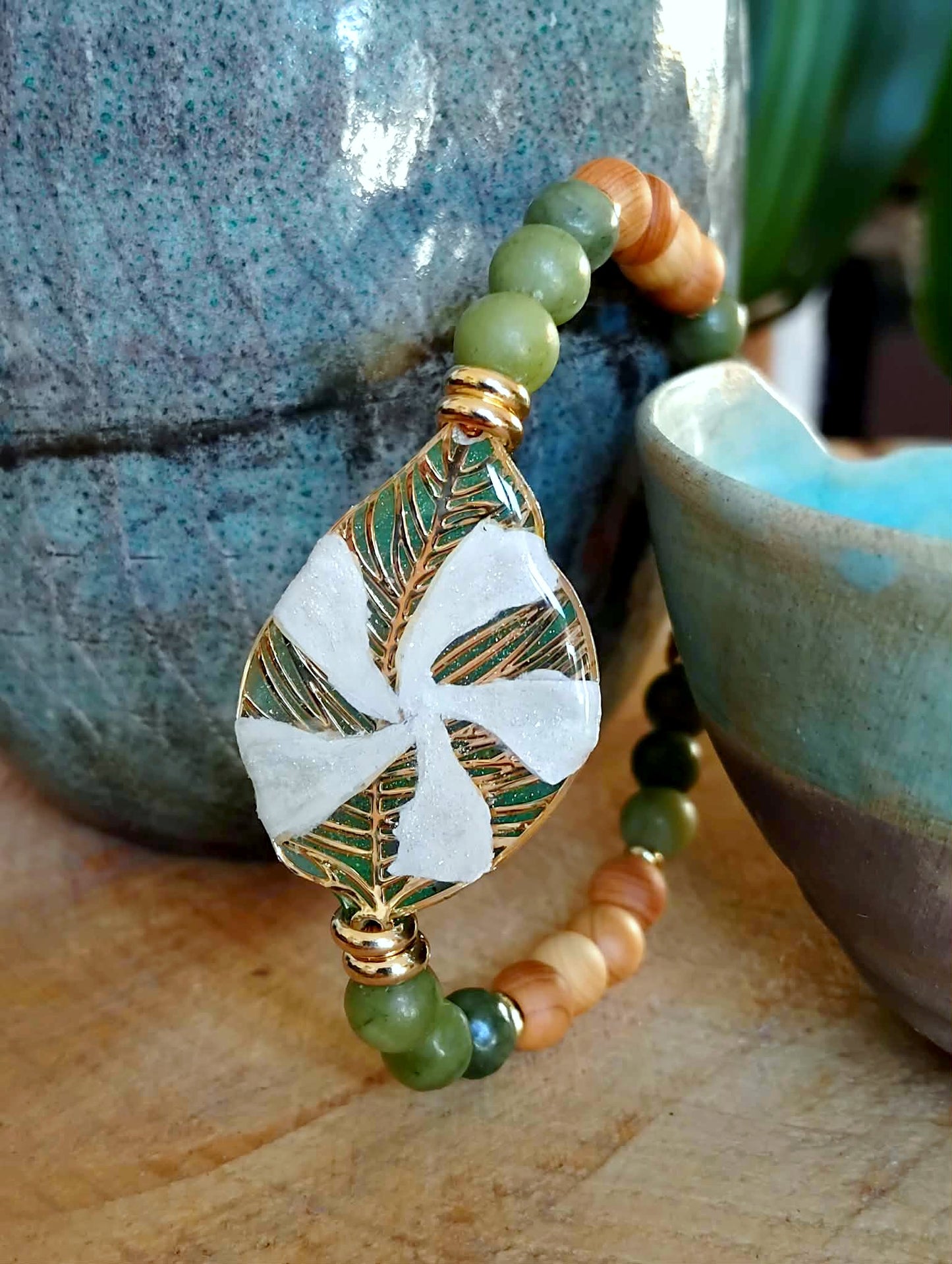 Bracelet Fleur de Jasmin Jade