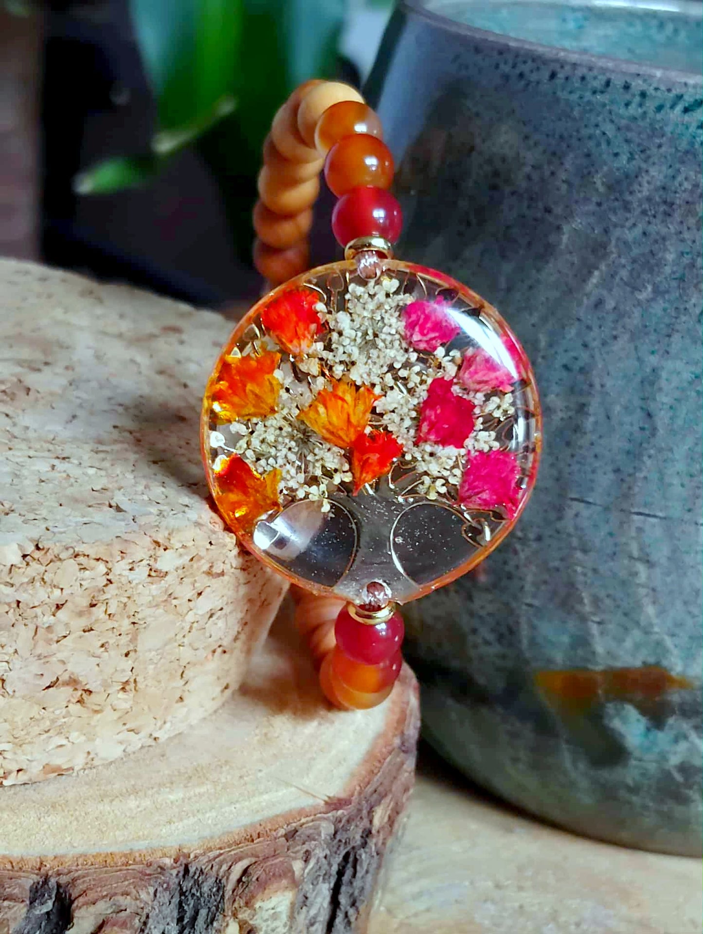 Bracelet Gypsophile Fleur de carotte Agate