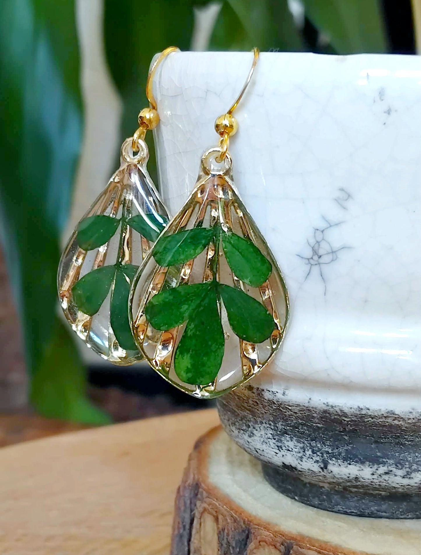 Boucles d'oreille Feuille indigotier