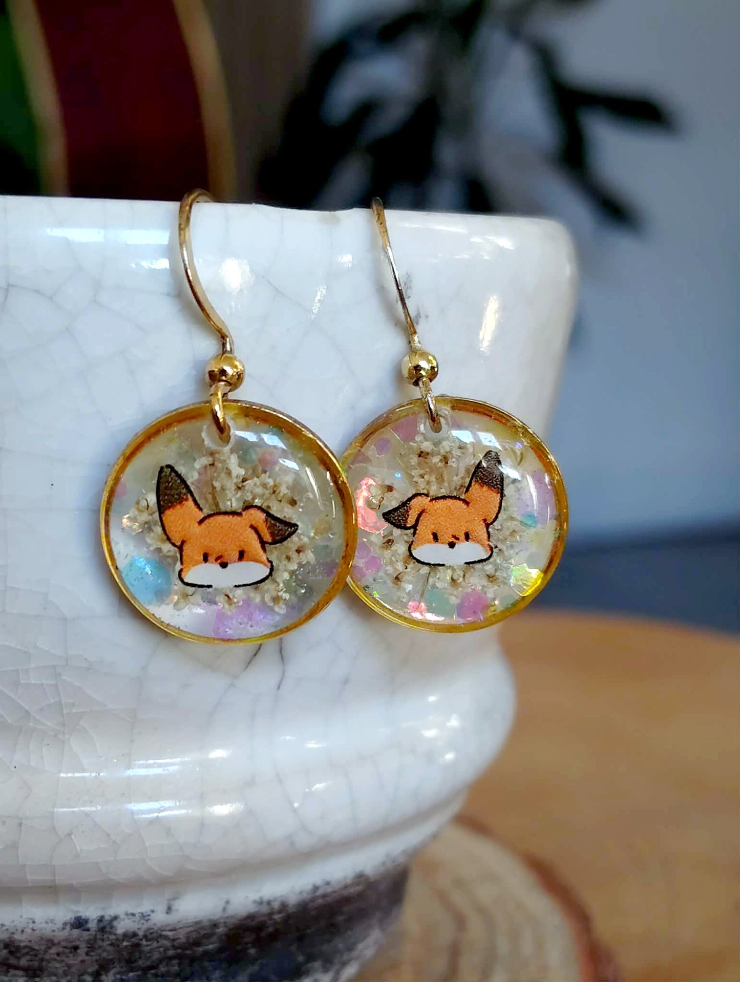 Boucles d'oreille, Fleur de carotte