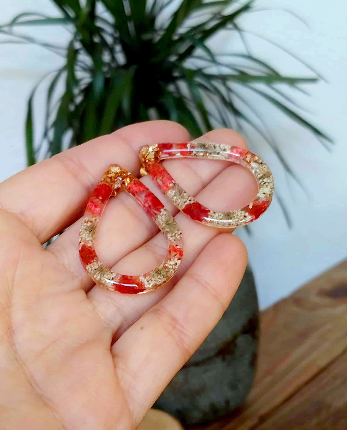 Boucles d'oreille Gypsophiles Fleur de carotte