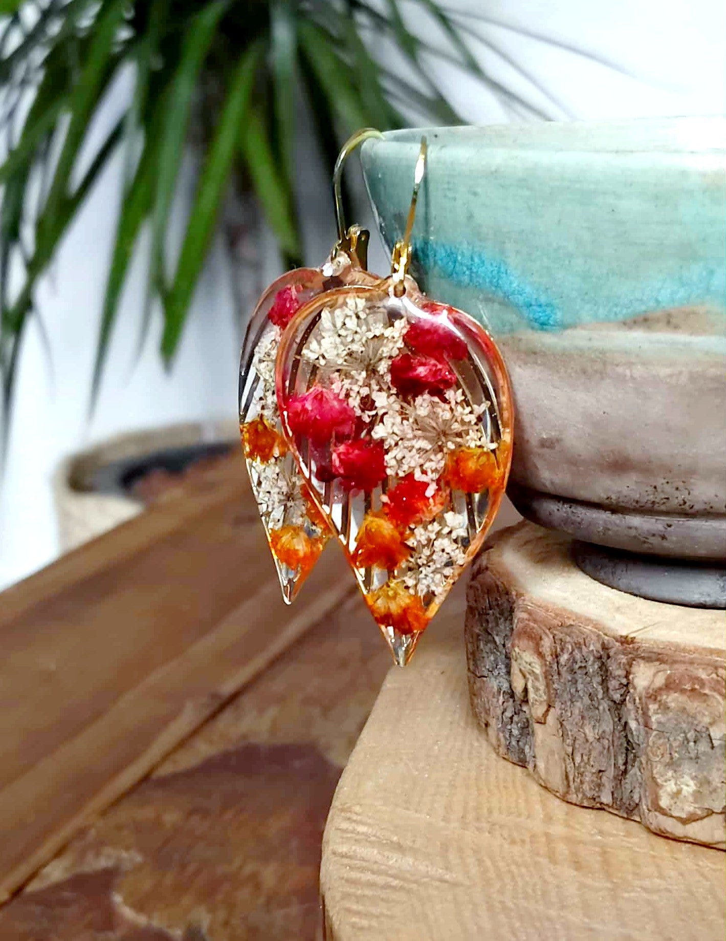 Boucles d'oreille Gypsophiles Fleur de carotte