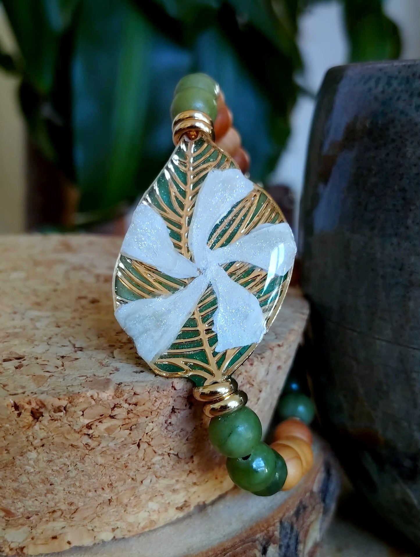 Bracelet Fleur de Jasmin Jade