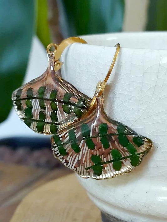 Boucles d'oreille Fougères