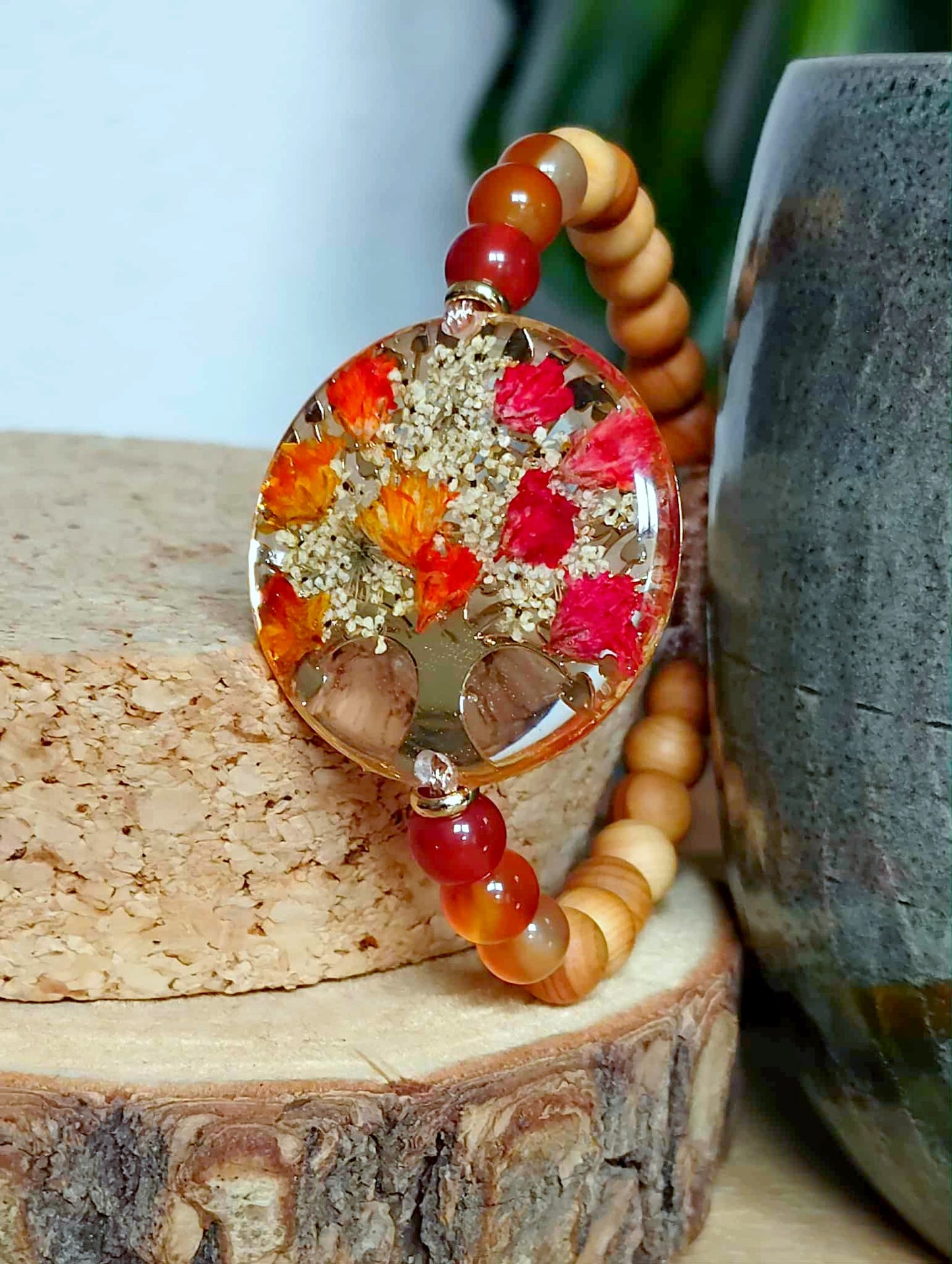 Bracelet Gypsophile Fleur de carotte Agate