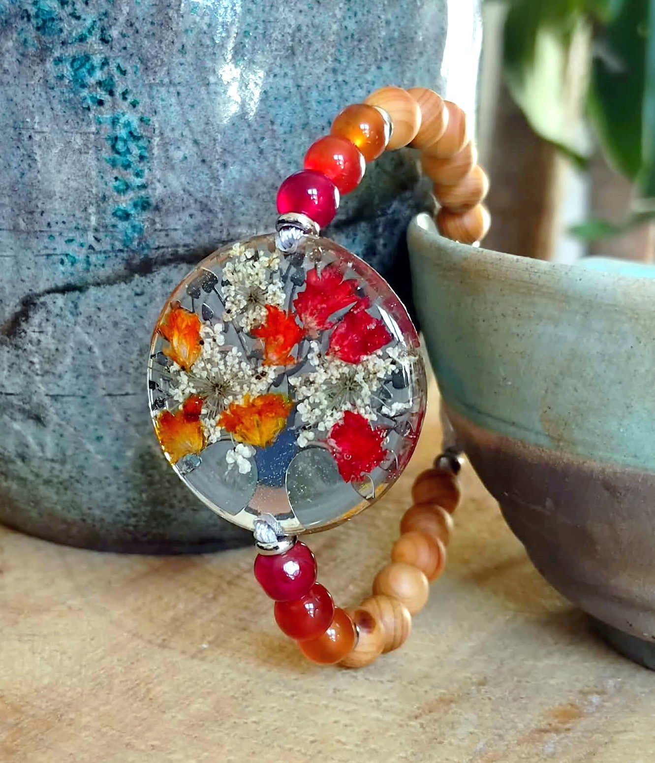 Bracelet Gypsophile Fleur de carotte Agate