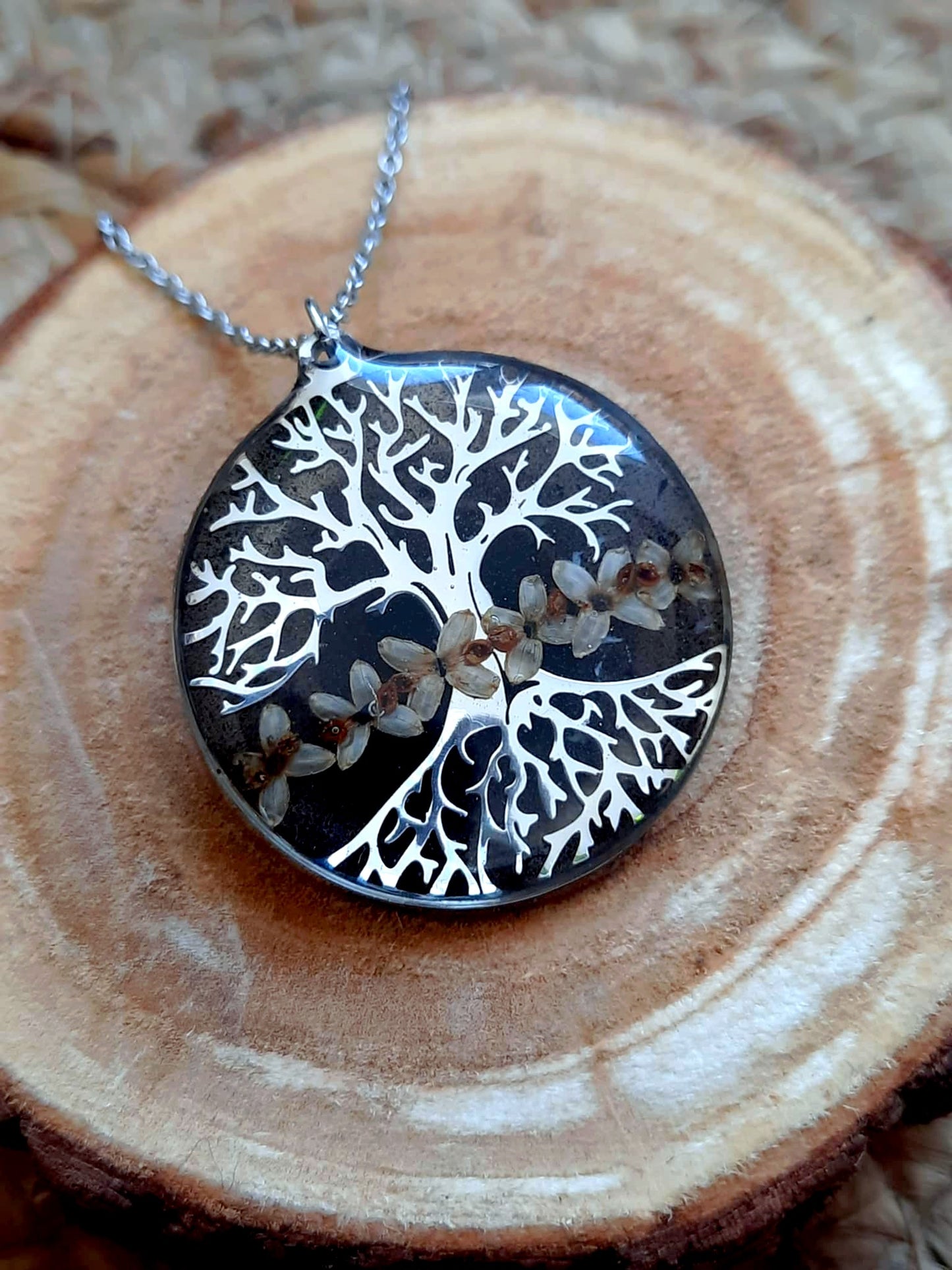 Collier, Arbre de vie, Fleurs d'olivier