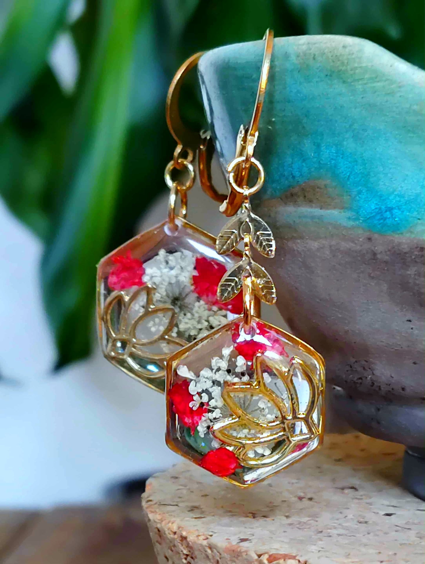 Boucles d'oreille Lotus Fleur de carotte