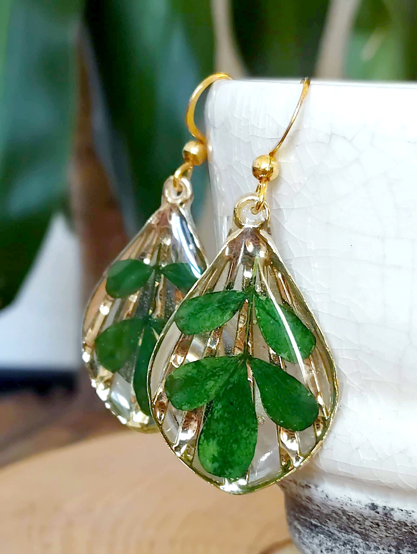 Boucles d'oreille Feuille indigotier