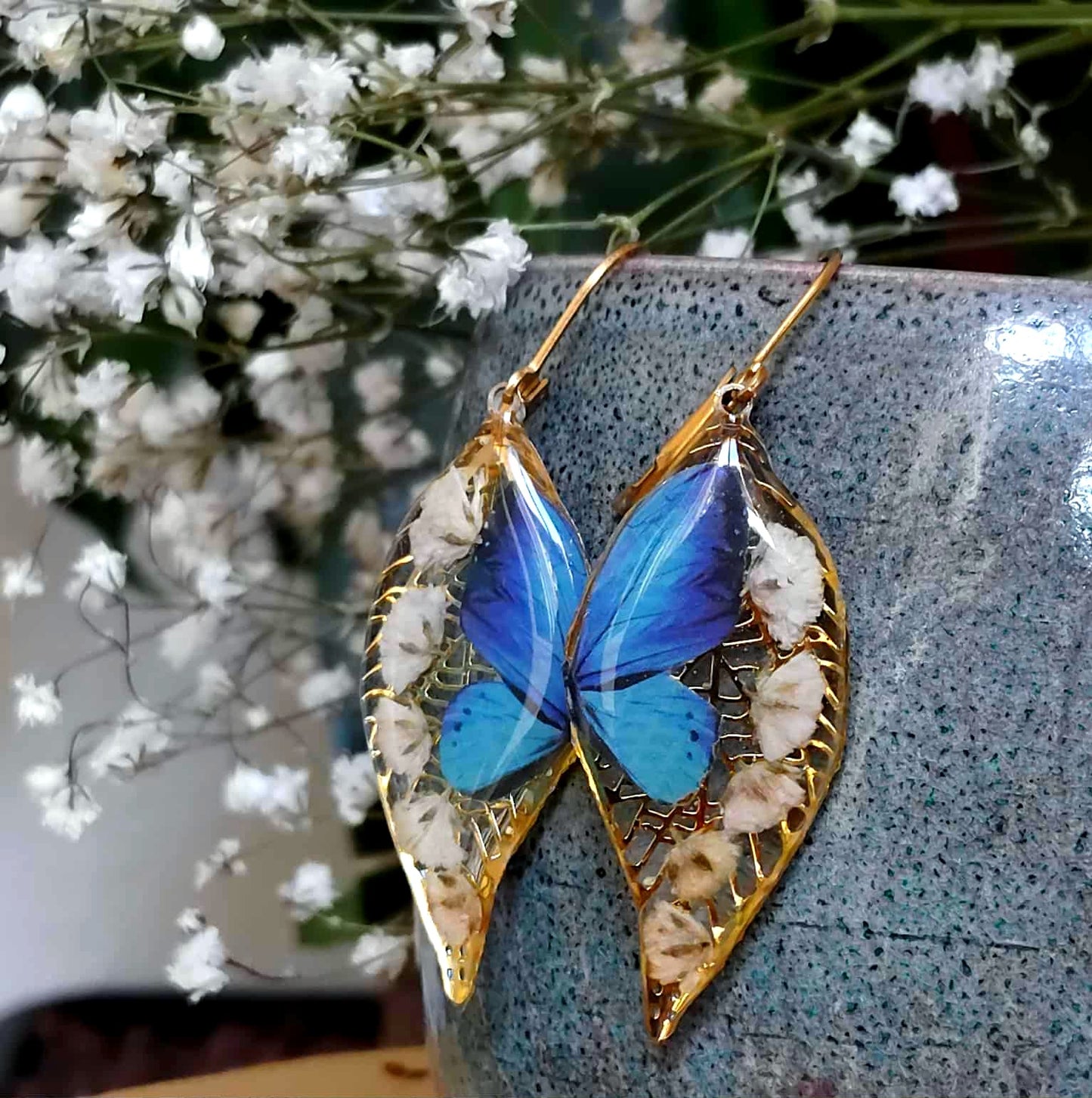 Boucles d'oreille, Gypsophiles