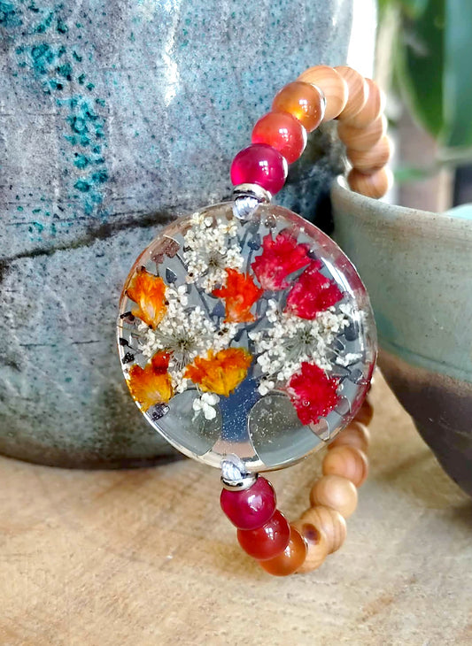 Bracelet Gypsophile Fleur de carotte Agate