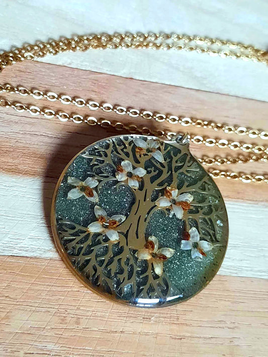 Collier, Arbre de vie, Fleur d'olivier