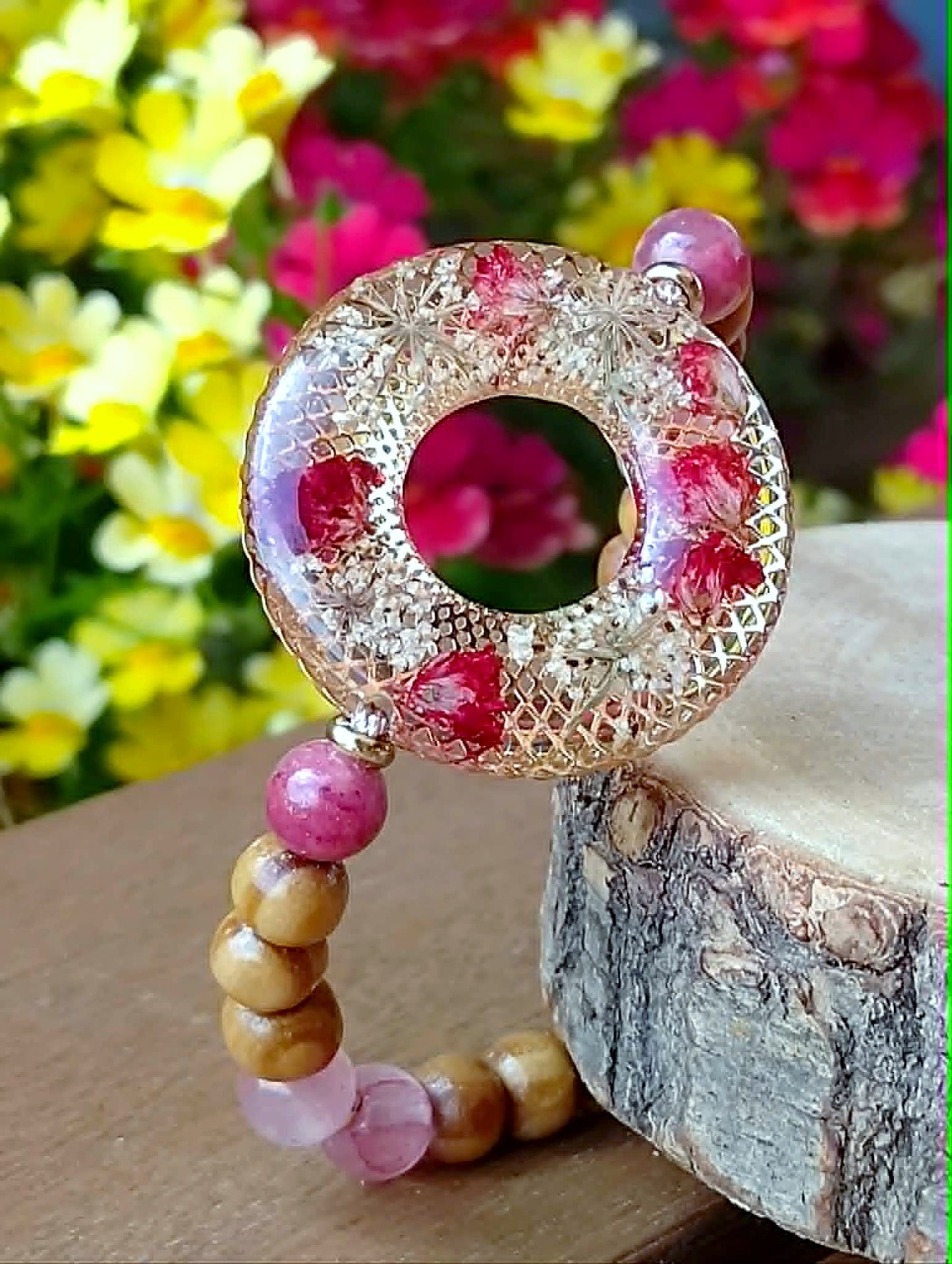 Bracelet Gypsophiles Fleur de carotte Jade