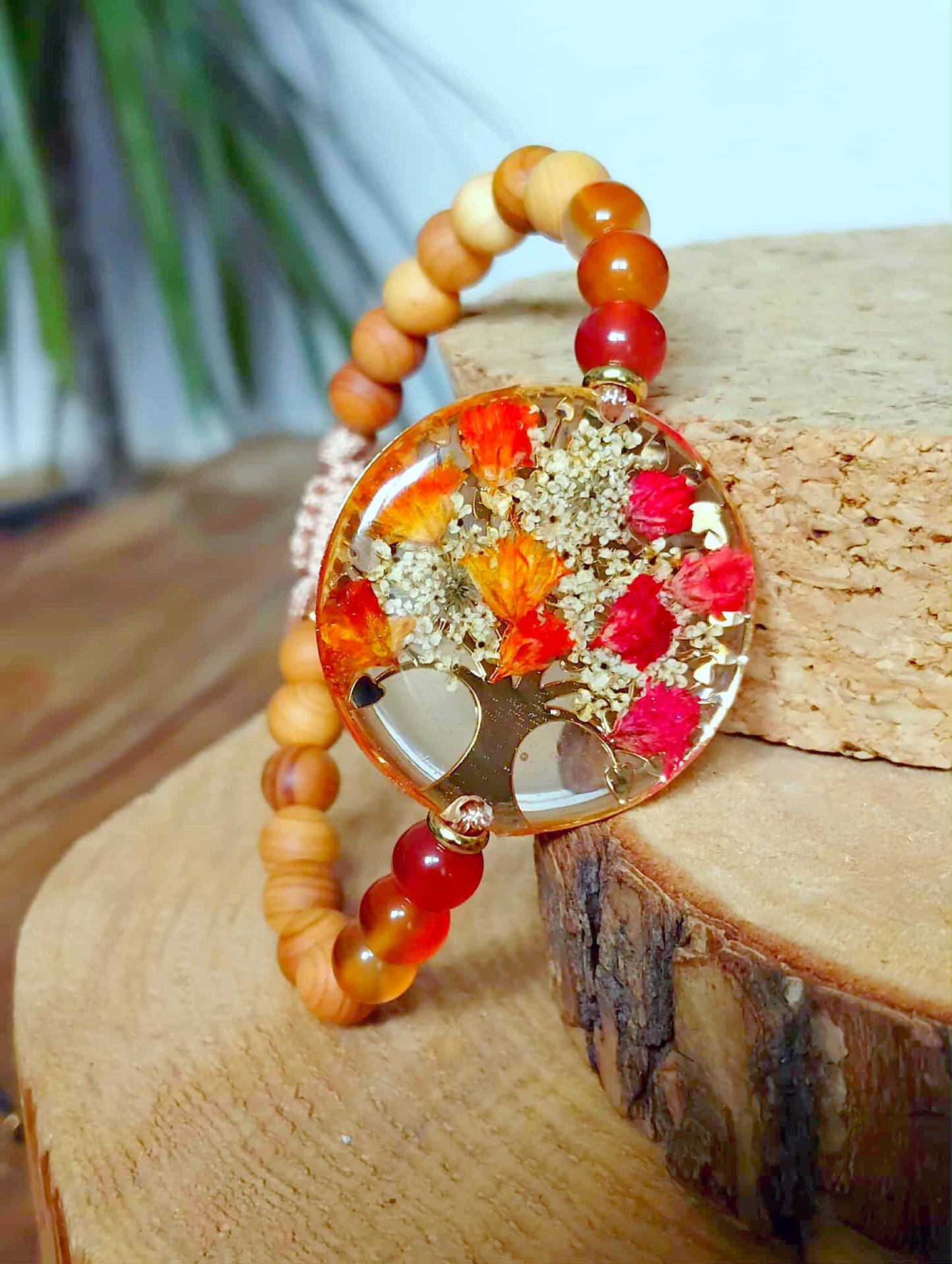 Bracelet Gypsophile Fleur de carotte Agate