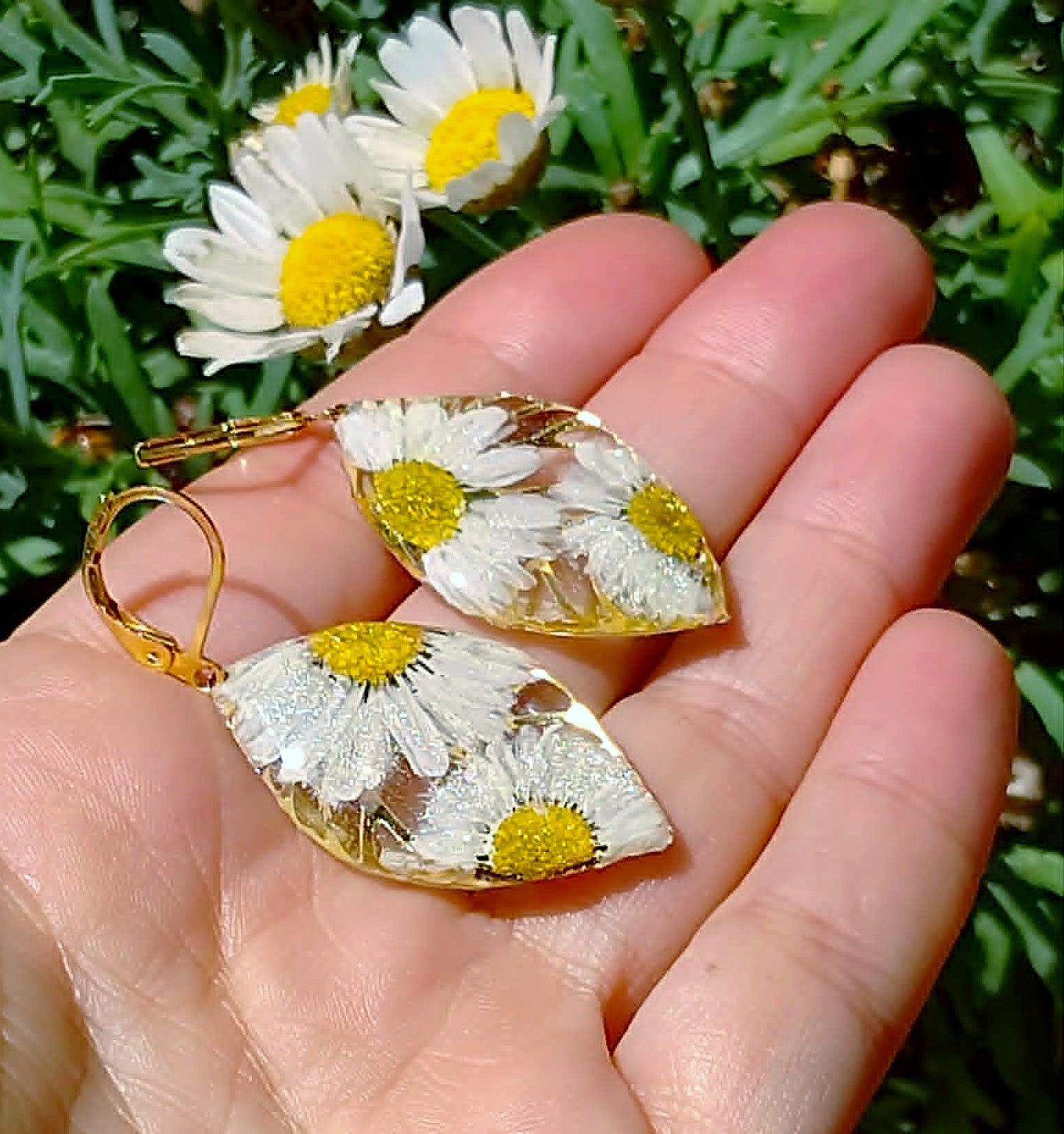 Boucles d'oreille Pâquerette