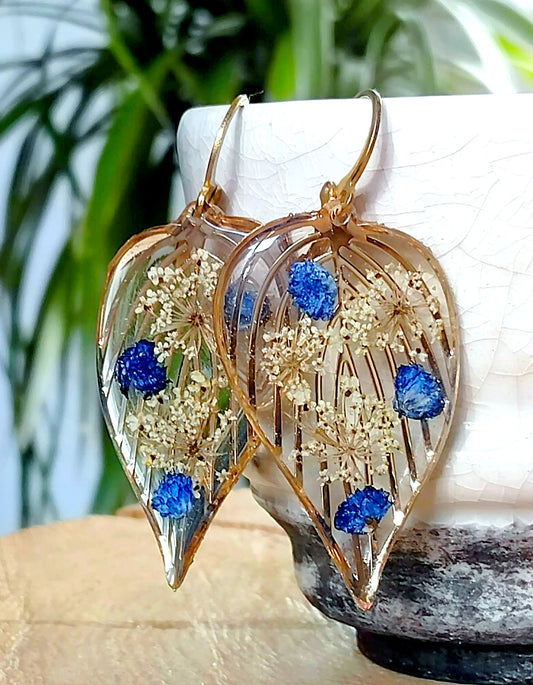 Boucles d'oreille Fleur de carotte Gypsophiles