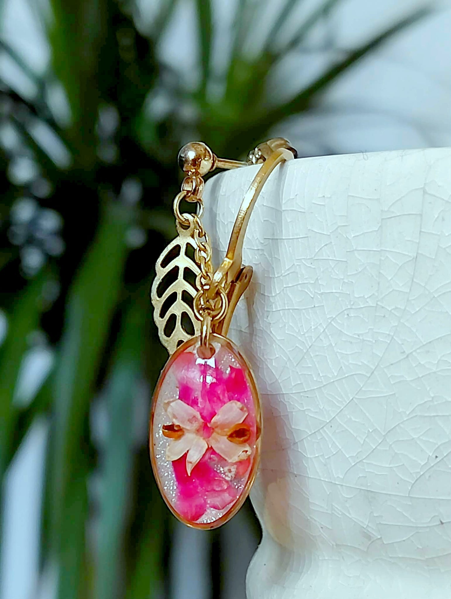 Boucles d'oreille Double piercing Fleur d'olivier