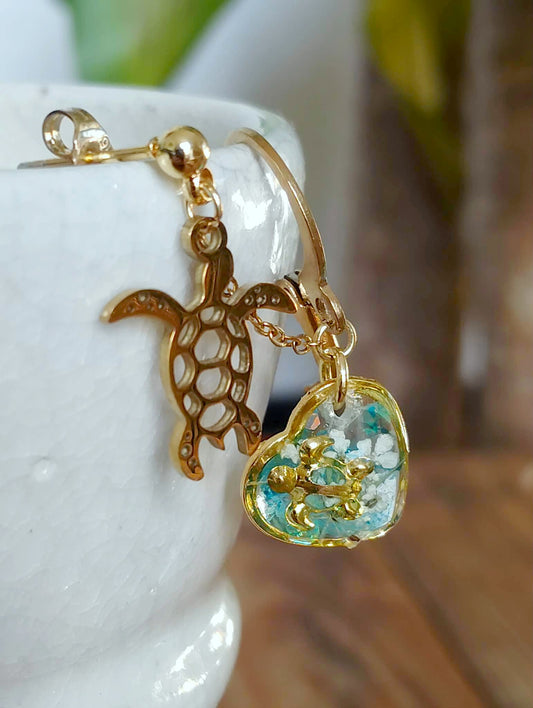 Boucles d'oreille Double piercing Fleur de carotte