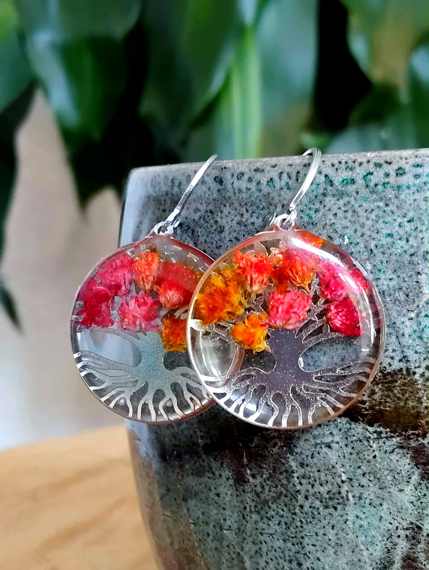 Boucles d'oreille Fleur de carotte Gypsophiles