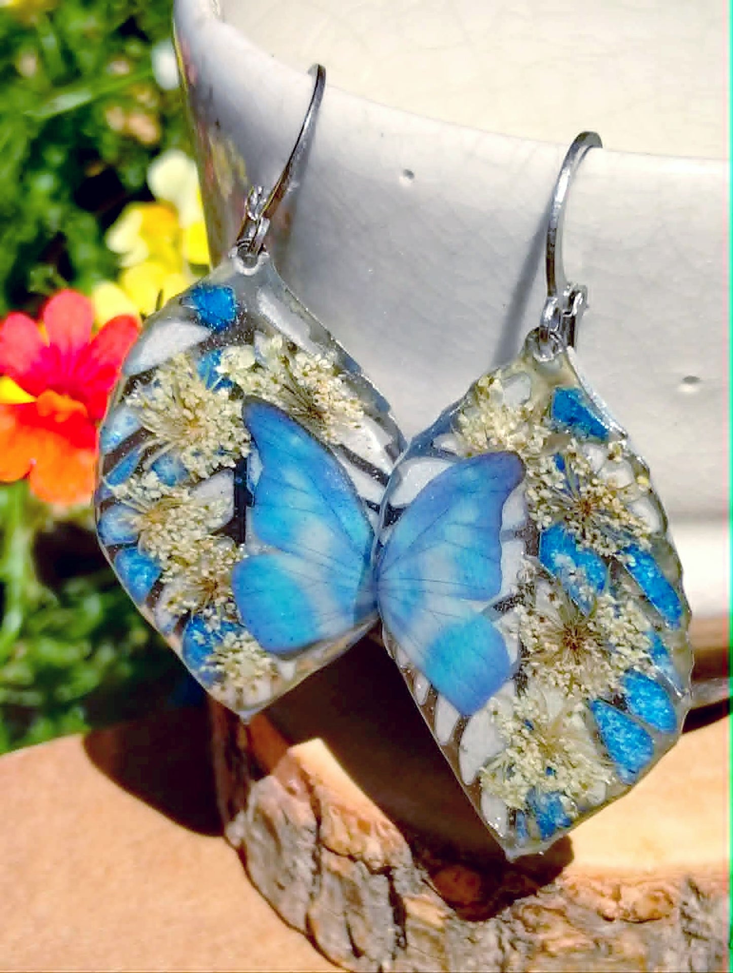 Boucles d'oreille Fleur de carotte Gypsophiles