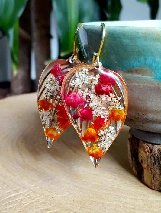 Boucles d'oreille Gypsophiles Fleur de carotte