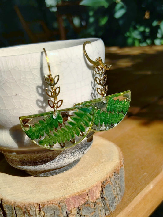 Boucles d'oreille Fougère