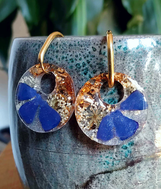 Boucles d'oreille Pervenche