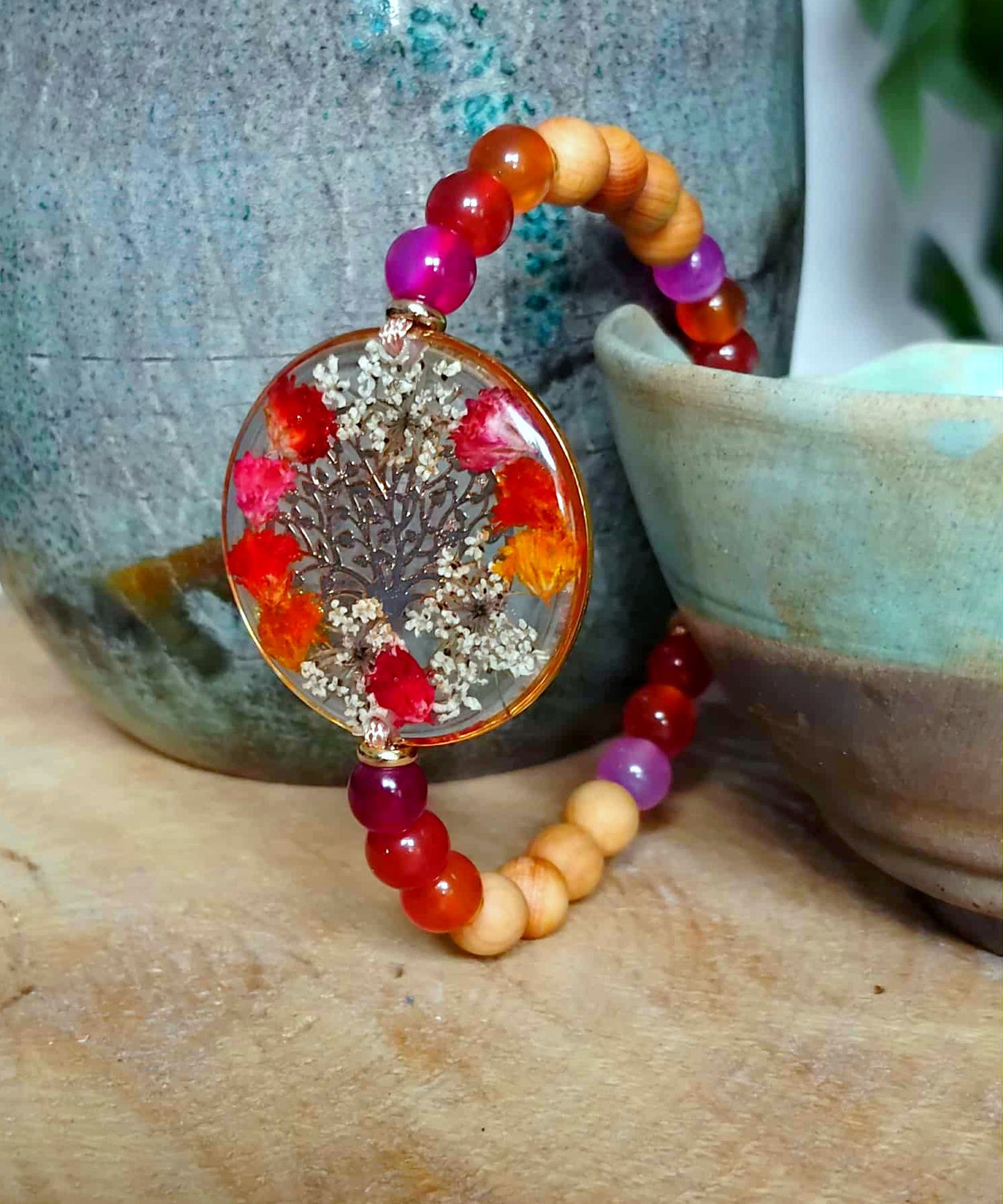 Bracelet Gypsophile Fleur de carotte Agate