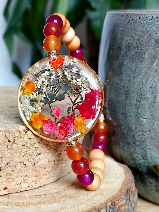 Bracelet Gypsophile Fleur de carotte Agate