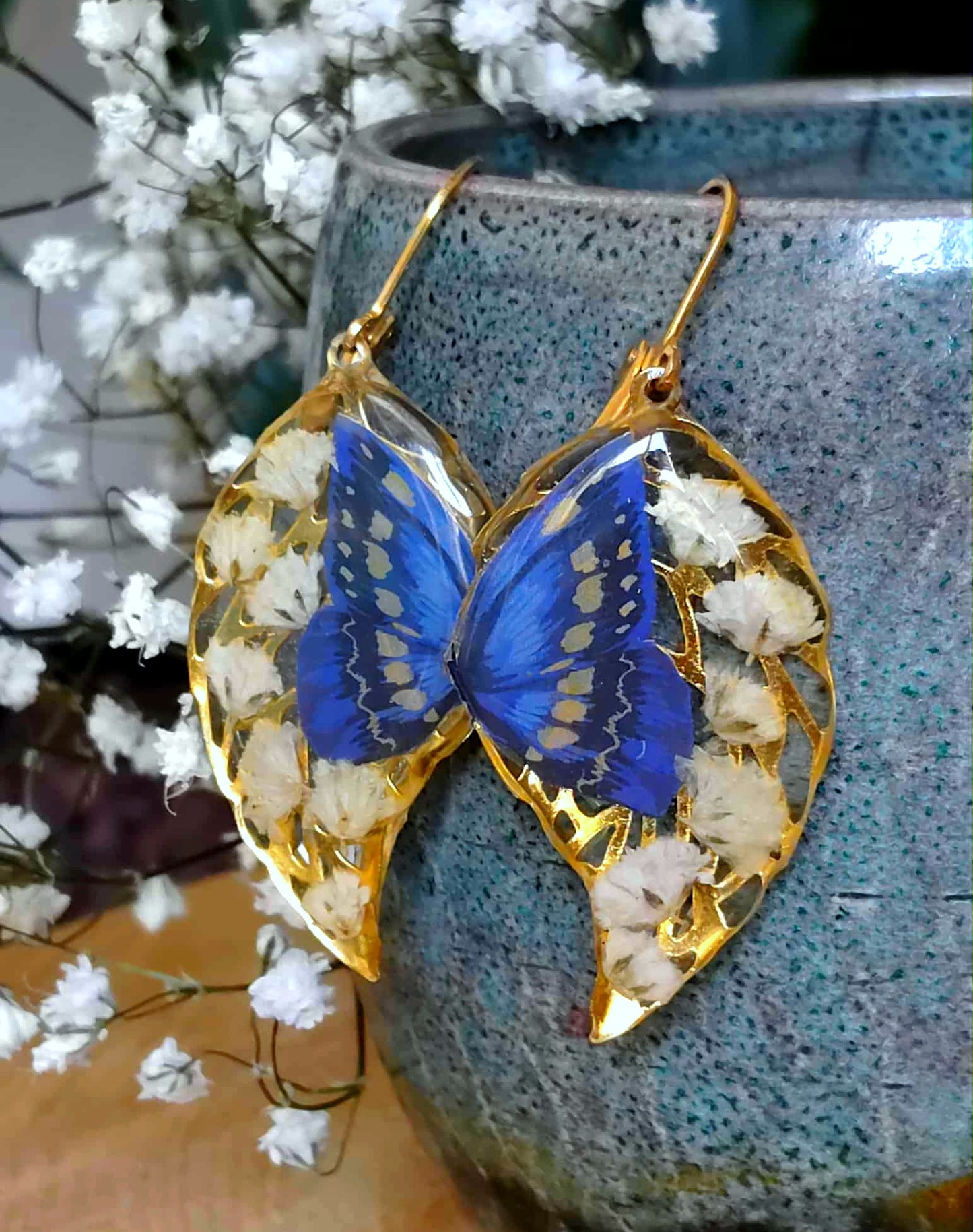 Boucles d'oreille, Gypsophiles