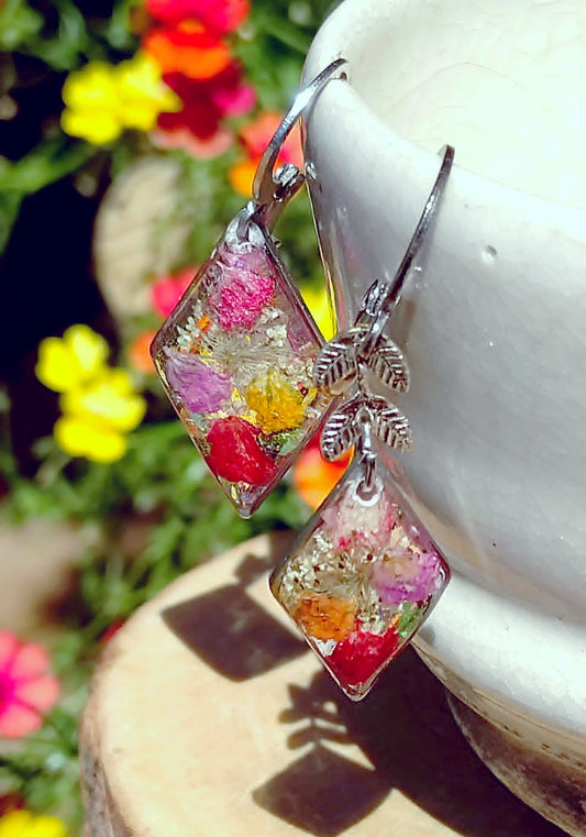 Boucles d'oreille Asymétrique Gypsophiles