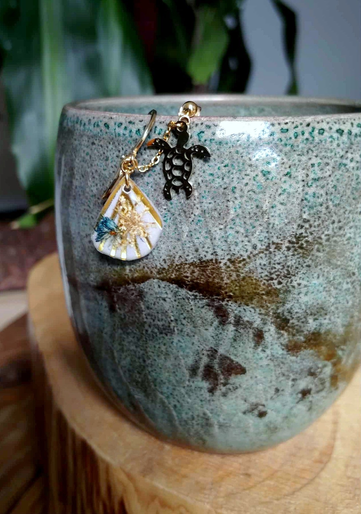 Boucles d'oreille Double piercing Fleur de carotte