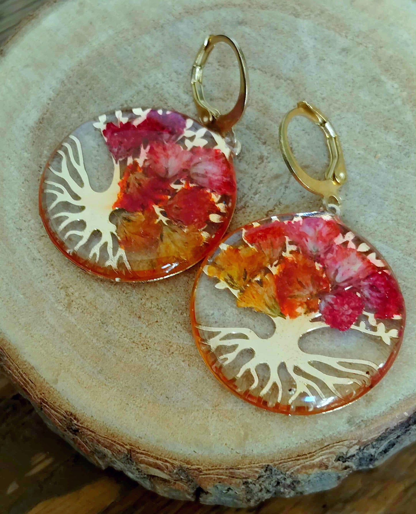 Boucles d'oreille Fleur de carotte Gypsophiles