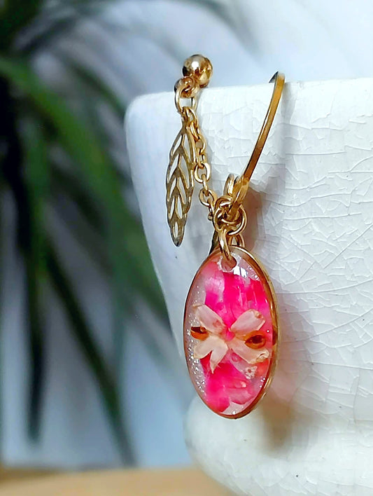 Boucles d'oreille Double piercing Fleur d'olivier