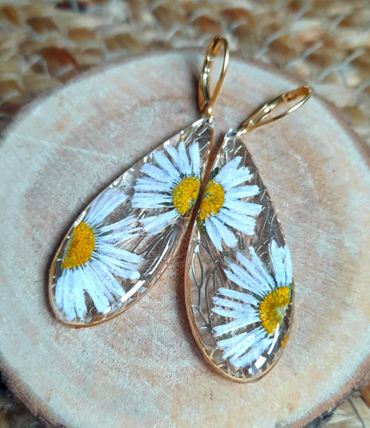 Boucles d'oreille, Pâquerettes