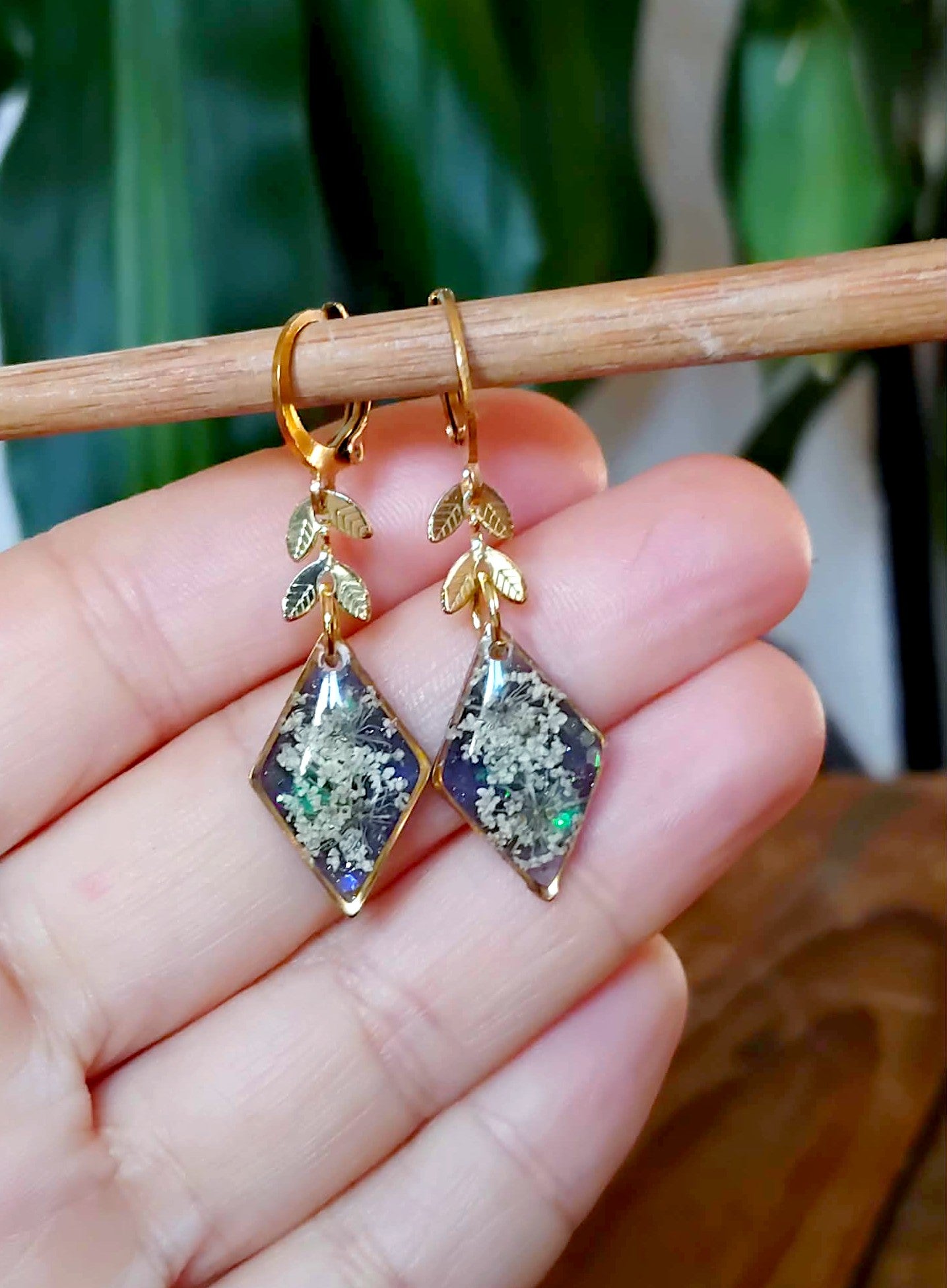 Boucles d'oreille Fleur de carotte