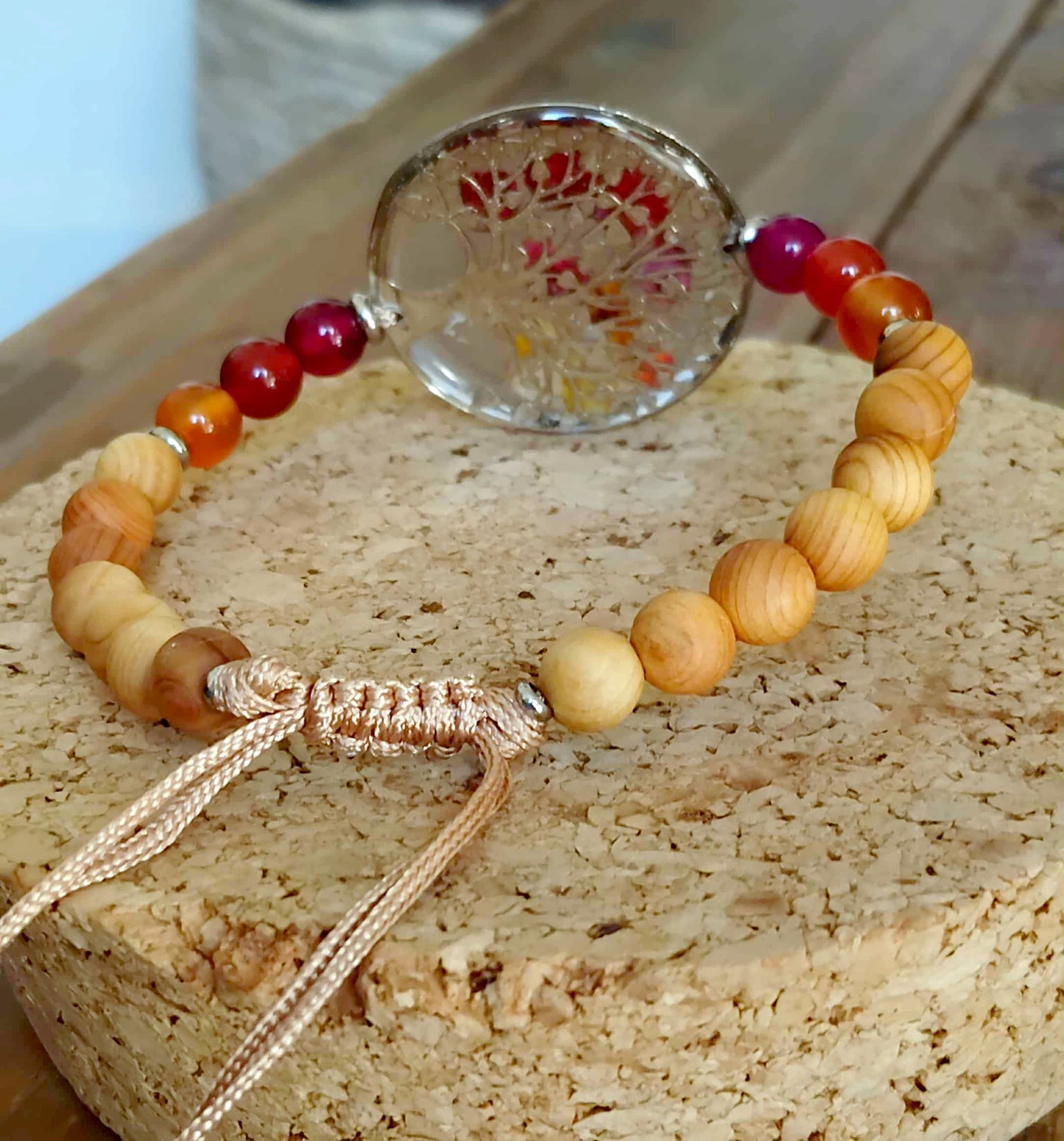 Bracelet, Arbre de vie gypsophile Agate