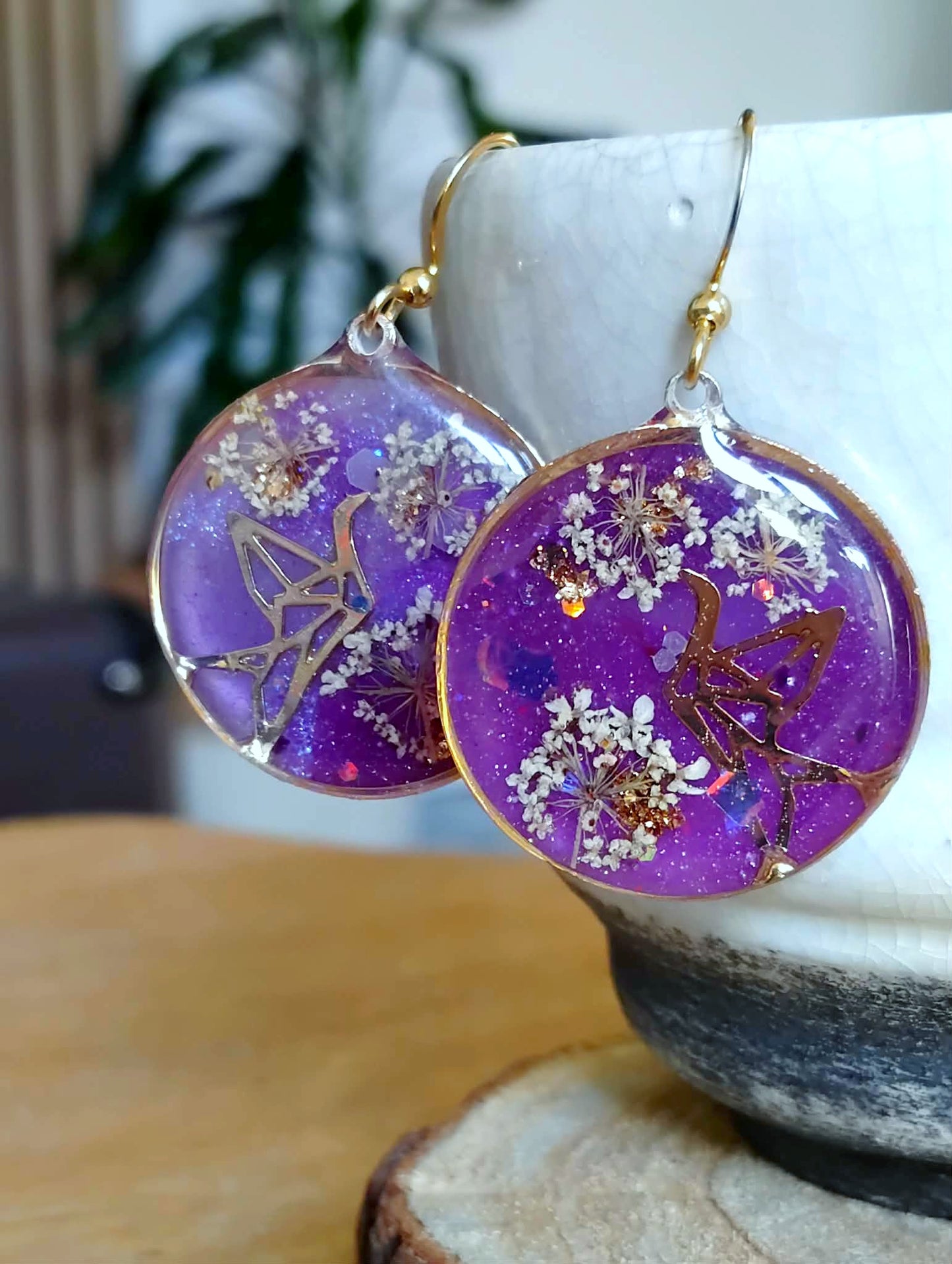 Boucles d'oreille Fleur de carotte