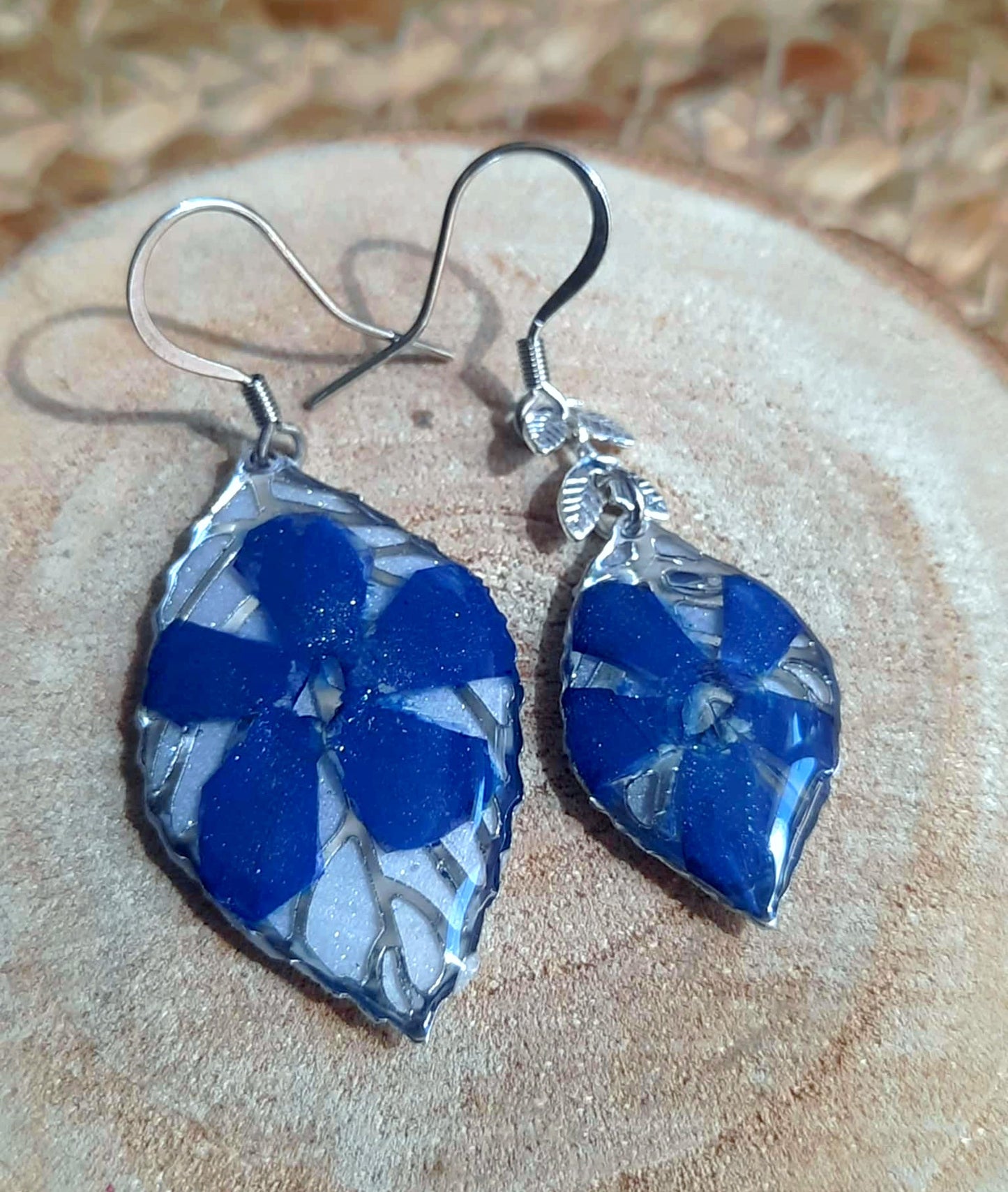 Boucles d'oreille Asymétrique, Pervenche