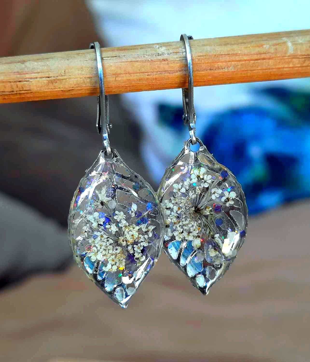 Boucles d'oreille,  Fleur de carotte