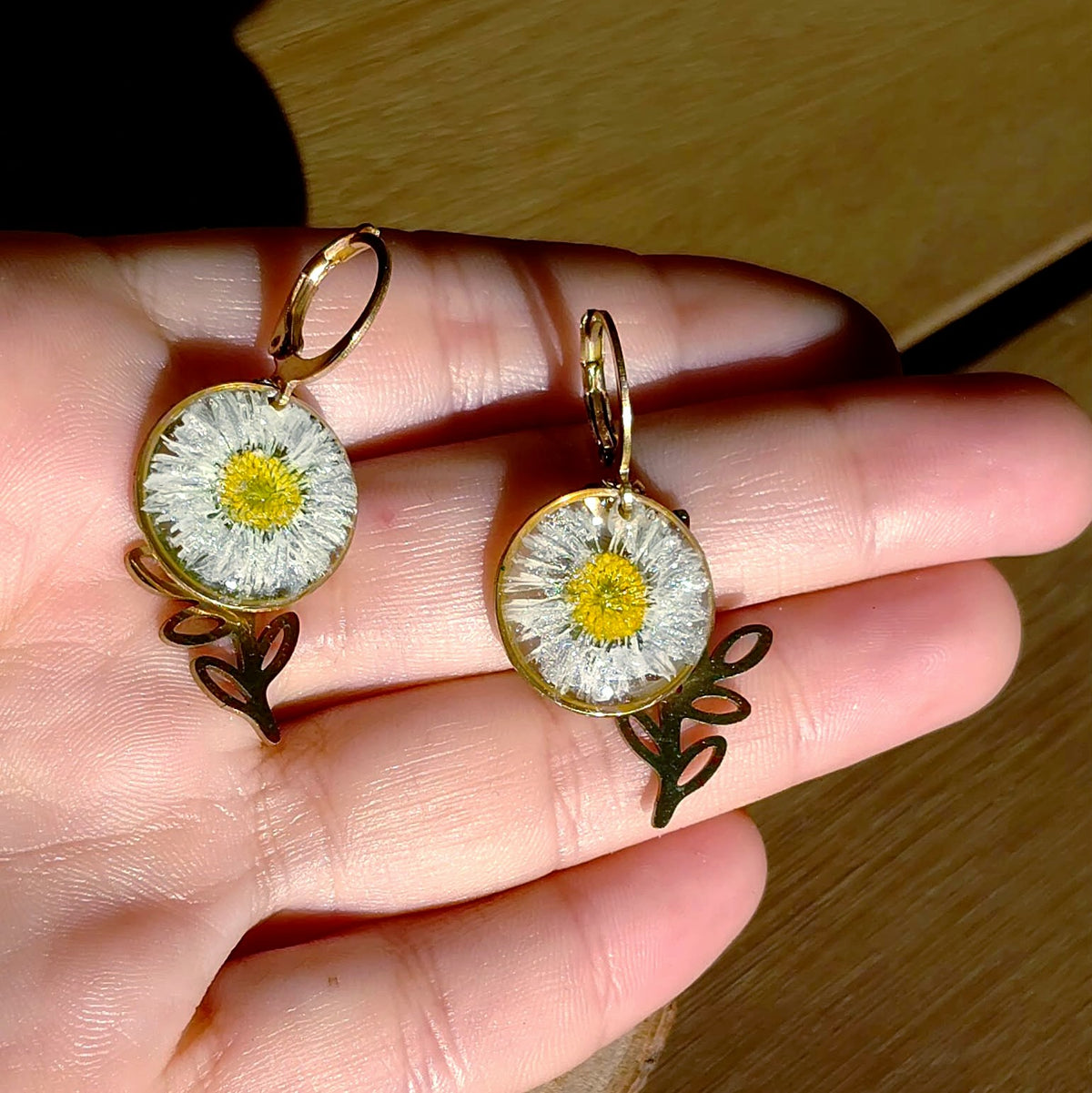 Boucles d'oreille Pâquerette
